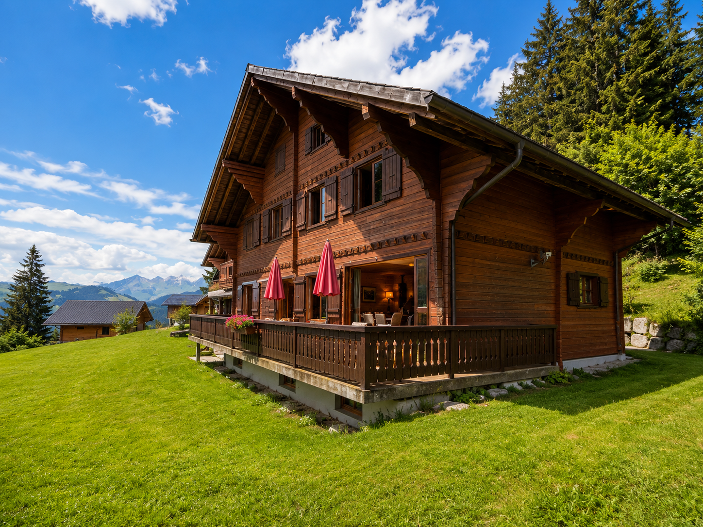 Chalet familial meublé avec jacuzzi et sauna aux Mosses